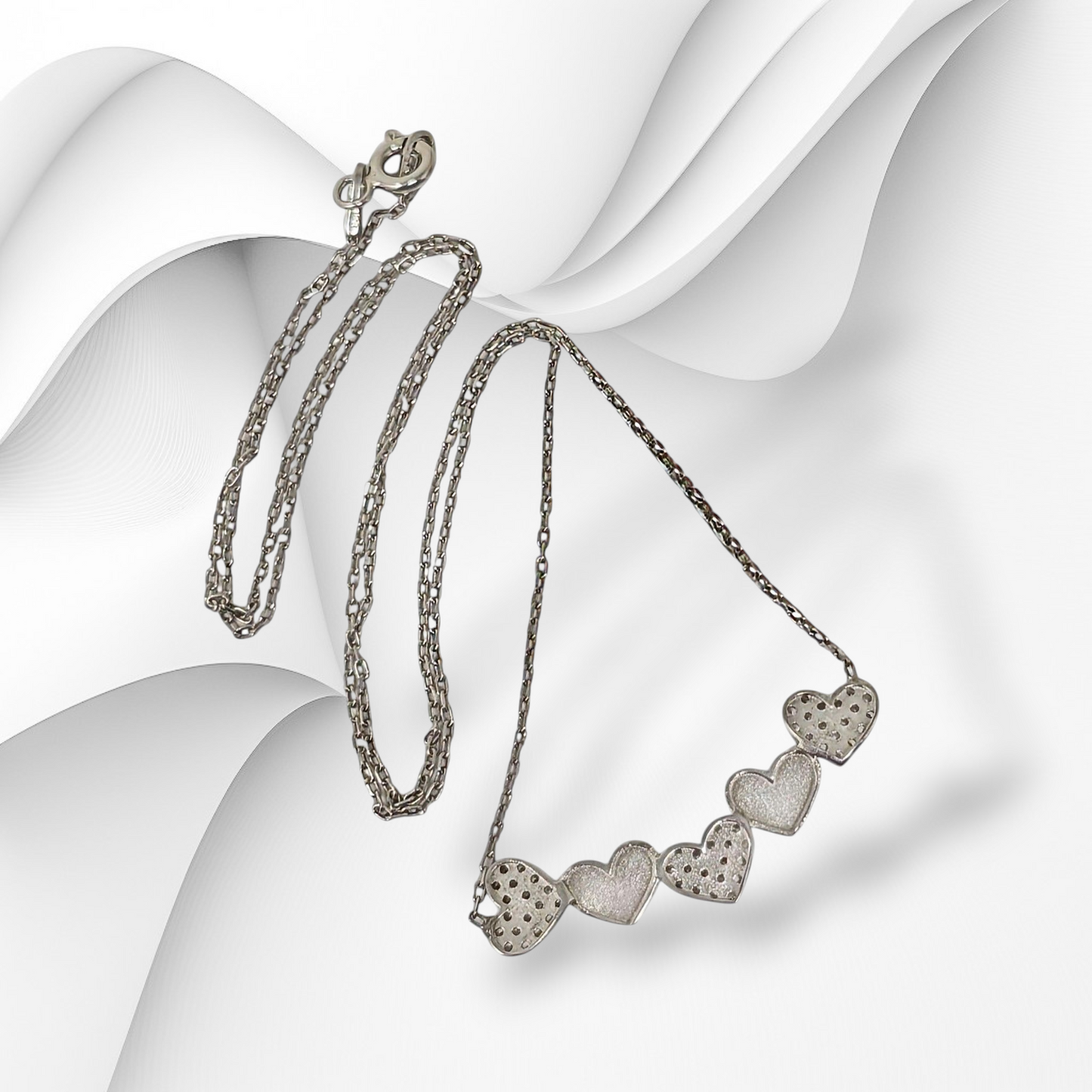 925 Sterling Silver Women's Necklace With Cubic Zirconia Crystals