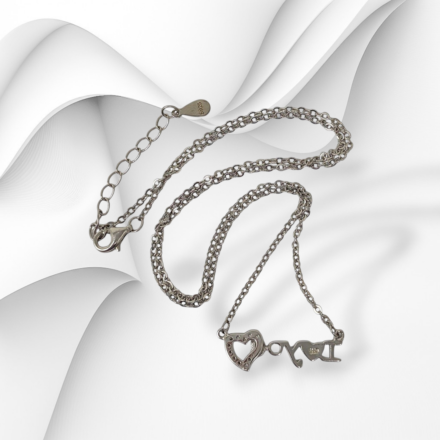 925 Sterling Silver Women's Necklace With Cubic Zirconia Crystals