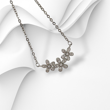 925 Sterling Silver Women's Necklace With Cubic Zirconia Crystals