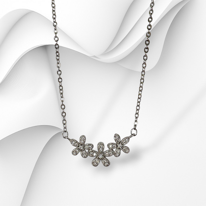 925 Sterling Silver Women's Necklace With Cubic Zirconia Crystals