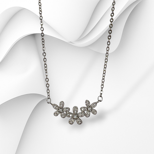 925 Sterling Silver Women's Necklace With Cubic Zirconia Crystals