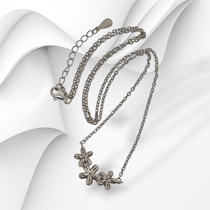 925 Sterling Silver Women's Necklace With Cubic Zirconia Crystals