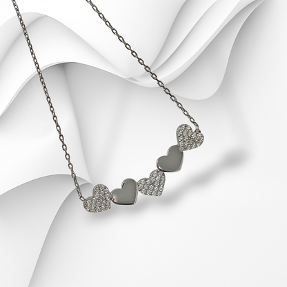 925 Sterling Silver Women's Necklace With Cubic Zirconia Crystals