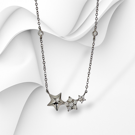 925 Sterling Silver Women's Necklace With Cubic Zirconia Crystals