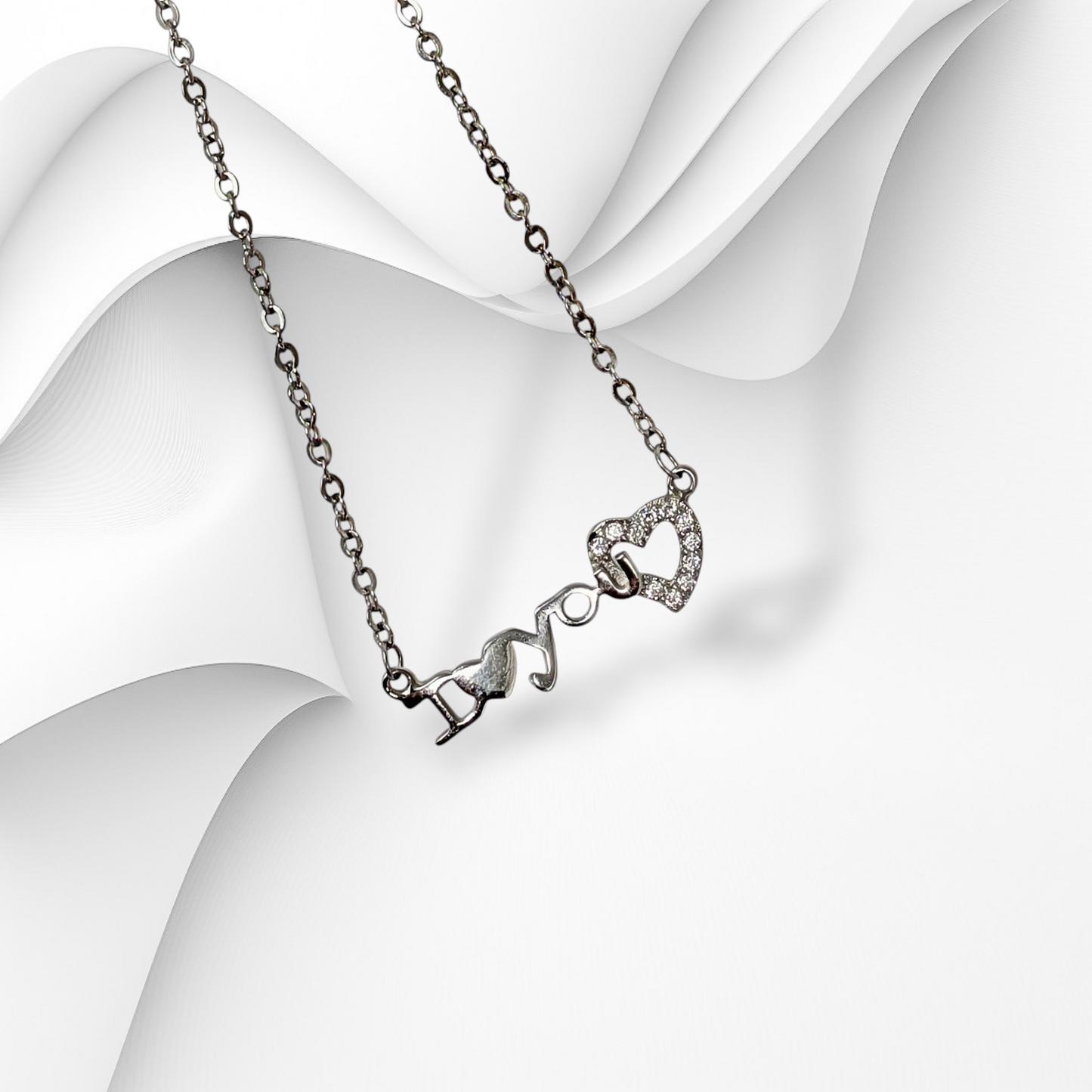 925 Sterling Silver Women's Necklace With Cubic Zirconia Crystals