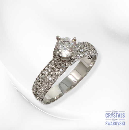 925 Sterling Silver Women's Ring with Authentic Fine Austrian Crystals from Swarovski