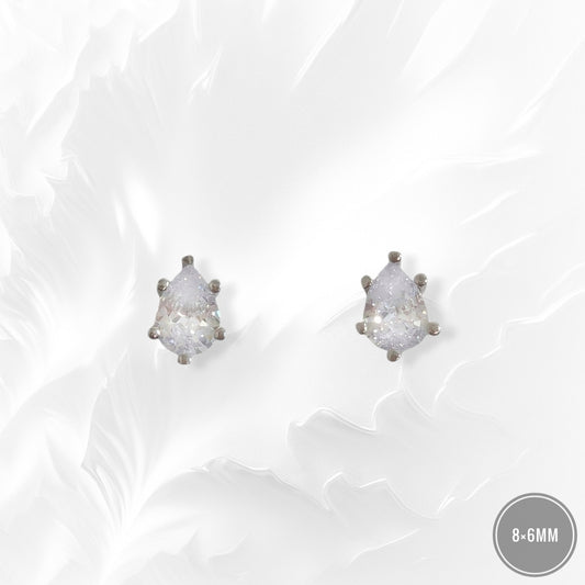 925 Sterling Silver Stud Earrings with Cubic Zirconia Crystals