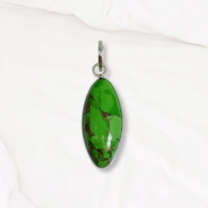 Copper Turquoise Gemstone and 925 Sterling Silver Women's Pendant