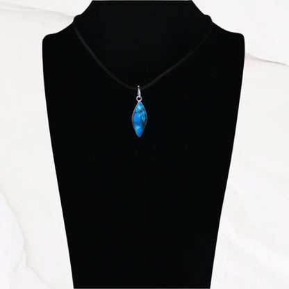 Copper Turquoise Gemstone and 925 Sterling Silver Women's Pendant
