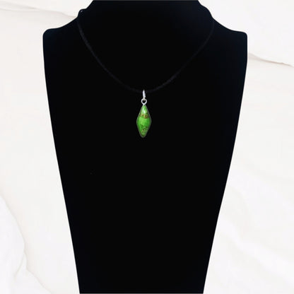 Copper Turquoise Gemstone and 925 Sterling Silver Women's Pendant