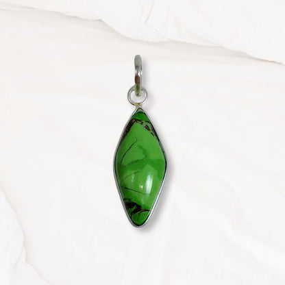 Copper Turquoise Gemstone and 925 Sterling Silver Women's Pendant