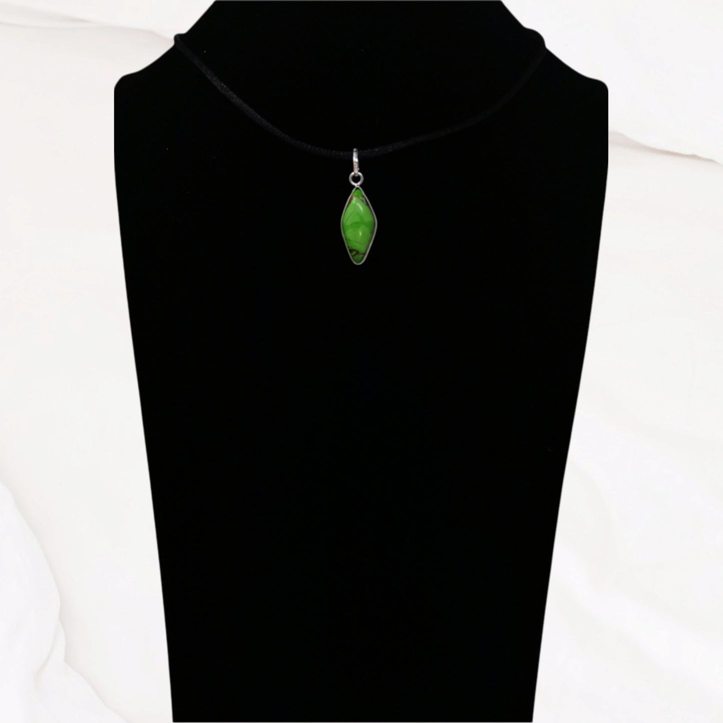 Copper Turquoise Gemstone and 925 Sterling Silver Women's Pendant