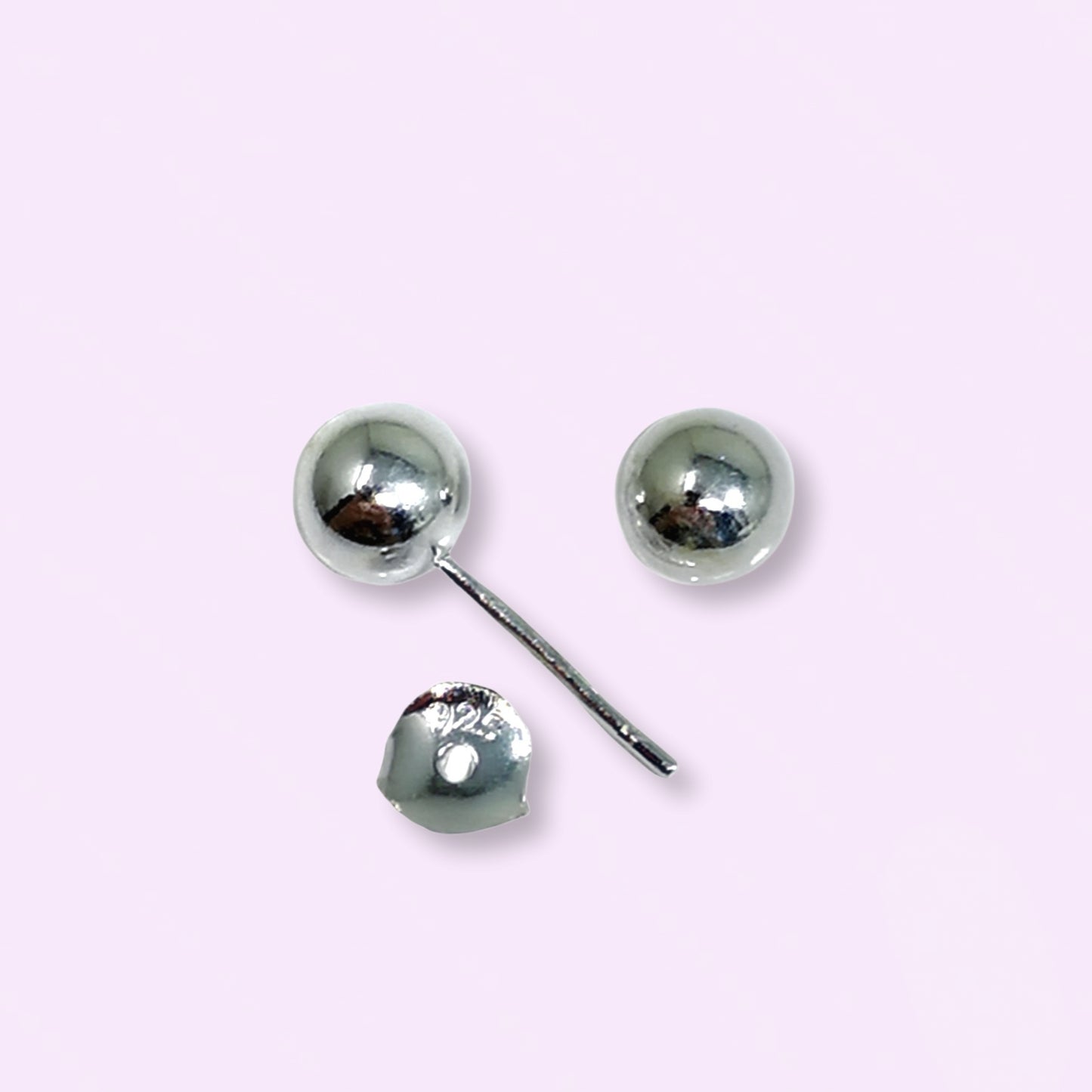 925 Sterling Silver Ball Stud Earrings