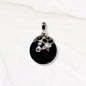 Black Onyx Gemstone and 925 Sterling Silver Women's Pendant
