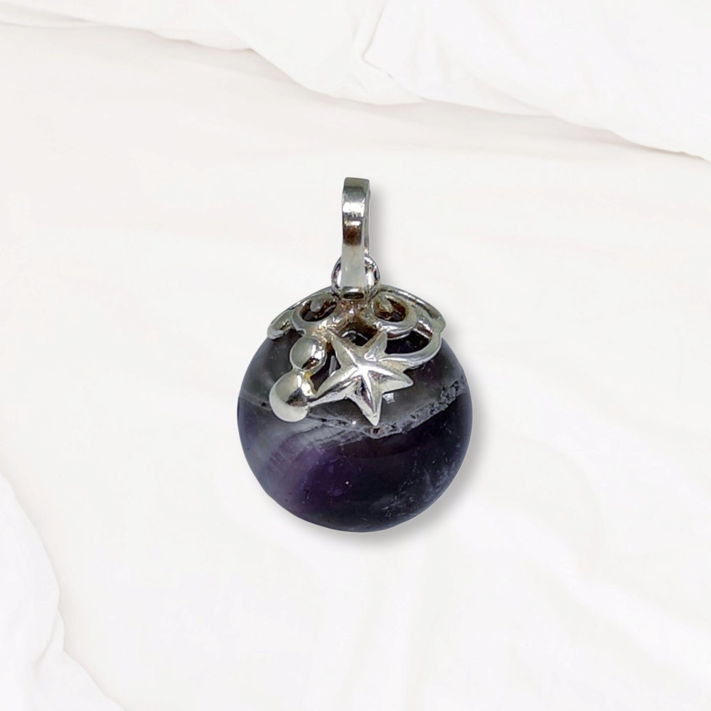 Amethyst Gemstone and 925 Sterling Silver Women's Pendant