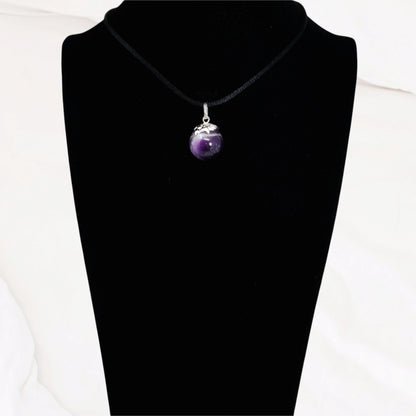Amethyst Gemstone and 925 Sterling Silver Women's Pendant