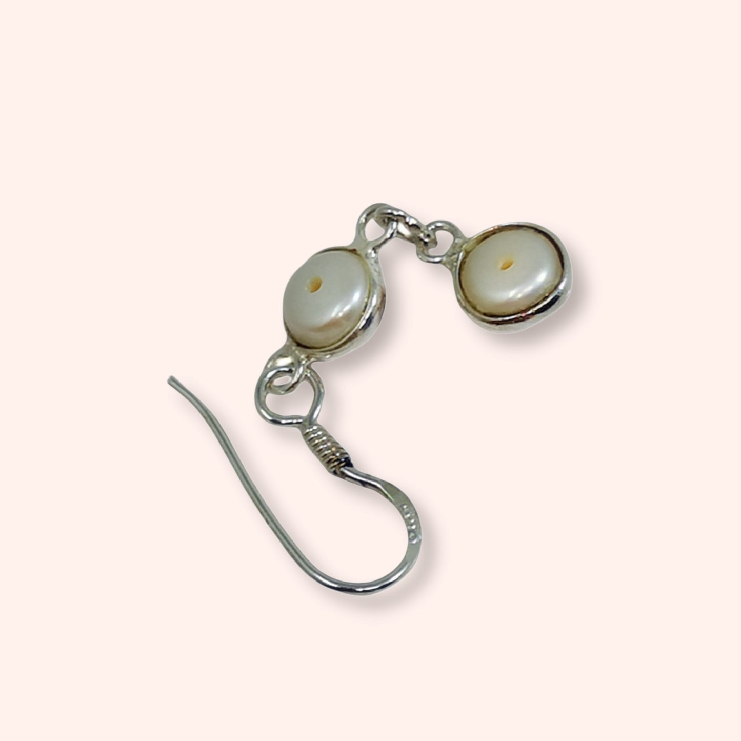 925 Sterling Silver Hook Earrings with Authentic Freshwater Pearls