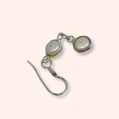 925 Sterling Silver Hook Earrings with Authentic Freshwater Pearls