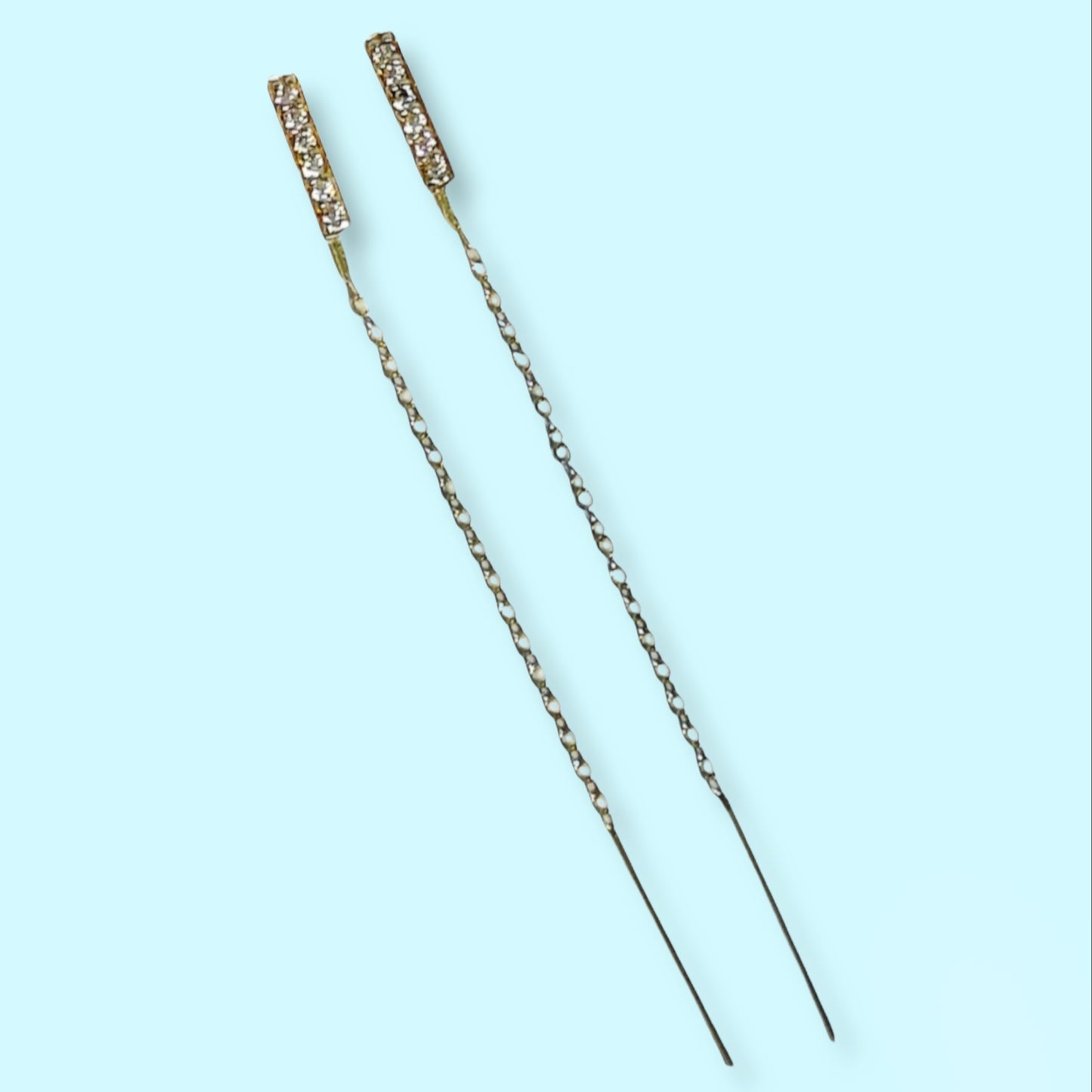 925 Sterling Silver Threader Earrings with Cubic Zirconia Crystals