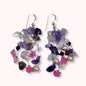 925 Sterling Silver Hook Earrings with Authentic Amethyst, Freshwater Pearls and Crystal Beads