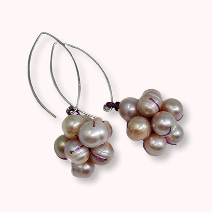 925 Sterling Silver Hook Earrings with Authentic Freshwater Pearls