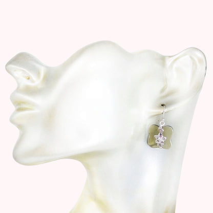 925 Sterling Silver Hook Earrings with Authentic Smoky Quartz