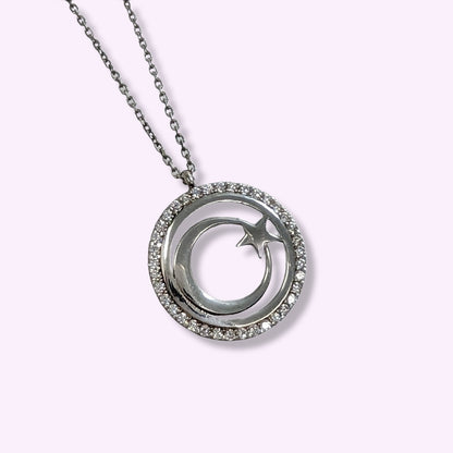 925 Sterling Silver Women's Necklace With Cubic Zirconia Crystals