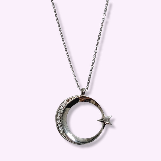 925 Sterling Silver Women's Necklace With Cubic Zirconia Crystals