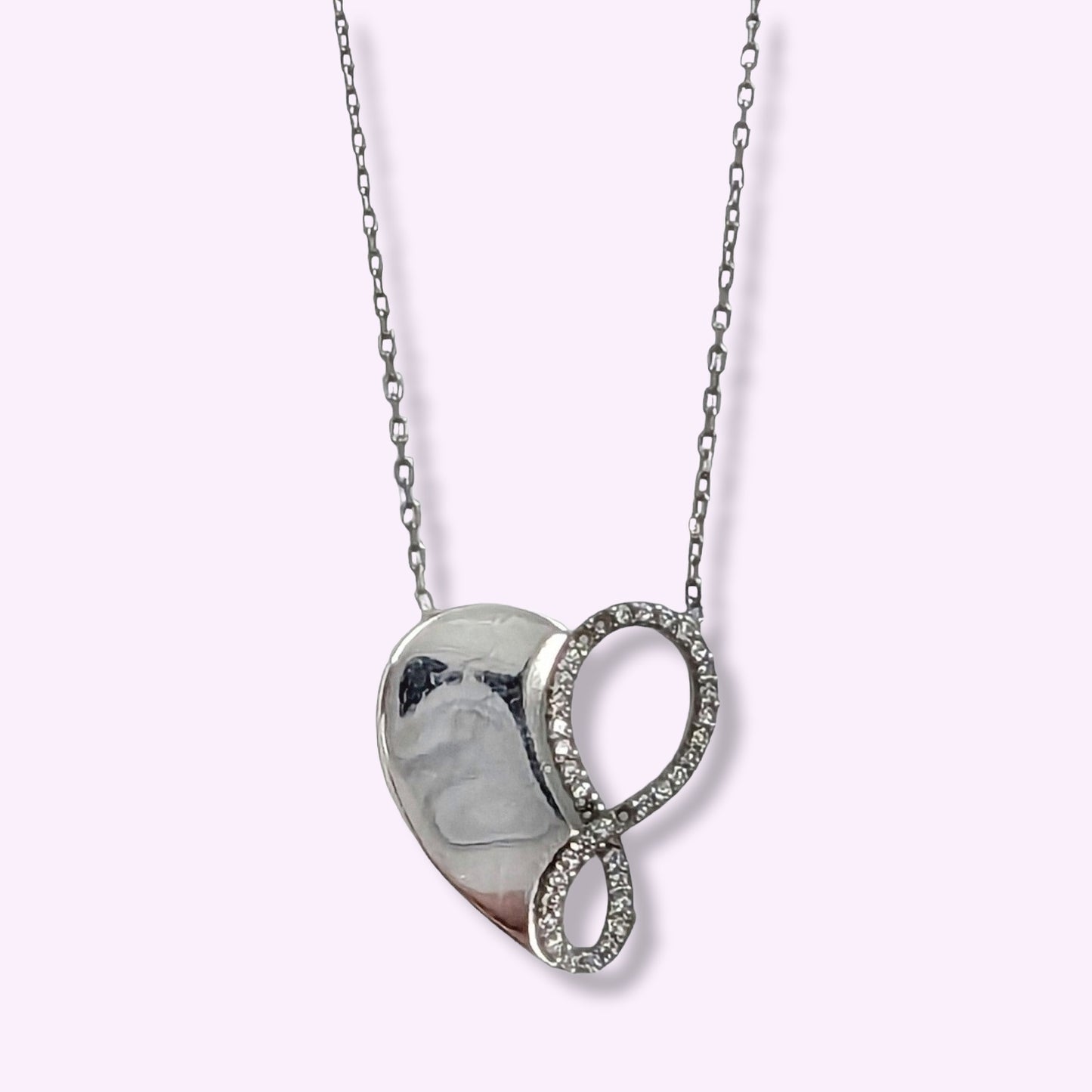 925 Sterling Silver Women's Necklace With Cubic Zirconia Crystals