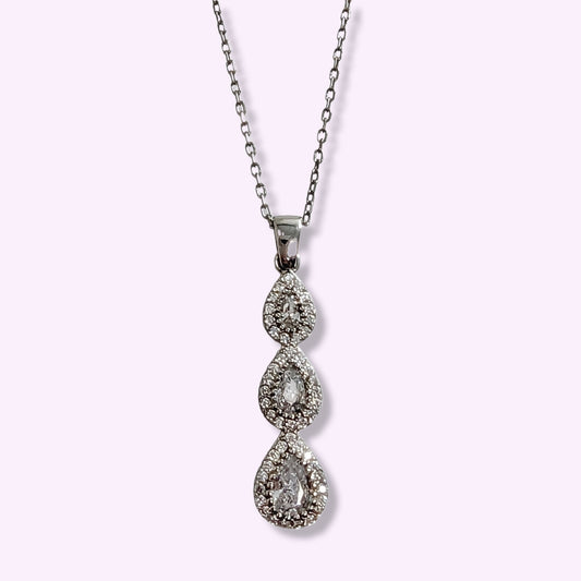 925 Sterling Silver Women's Necklace With Cubic Zirconia Crystals