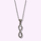 925 Sterling Silver Women's Necklace With Cubic Zirconia Crystals *Infinity Necklace