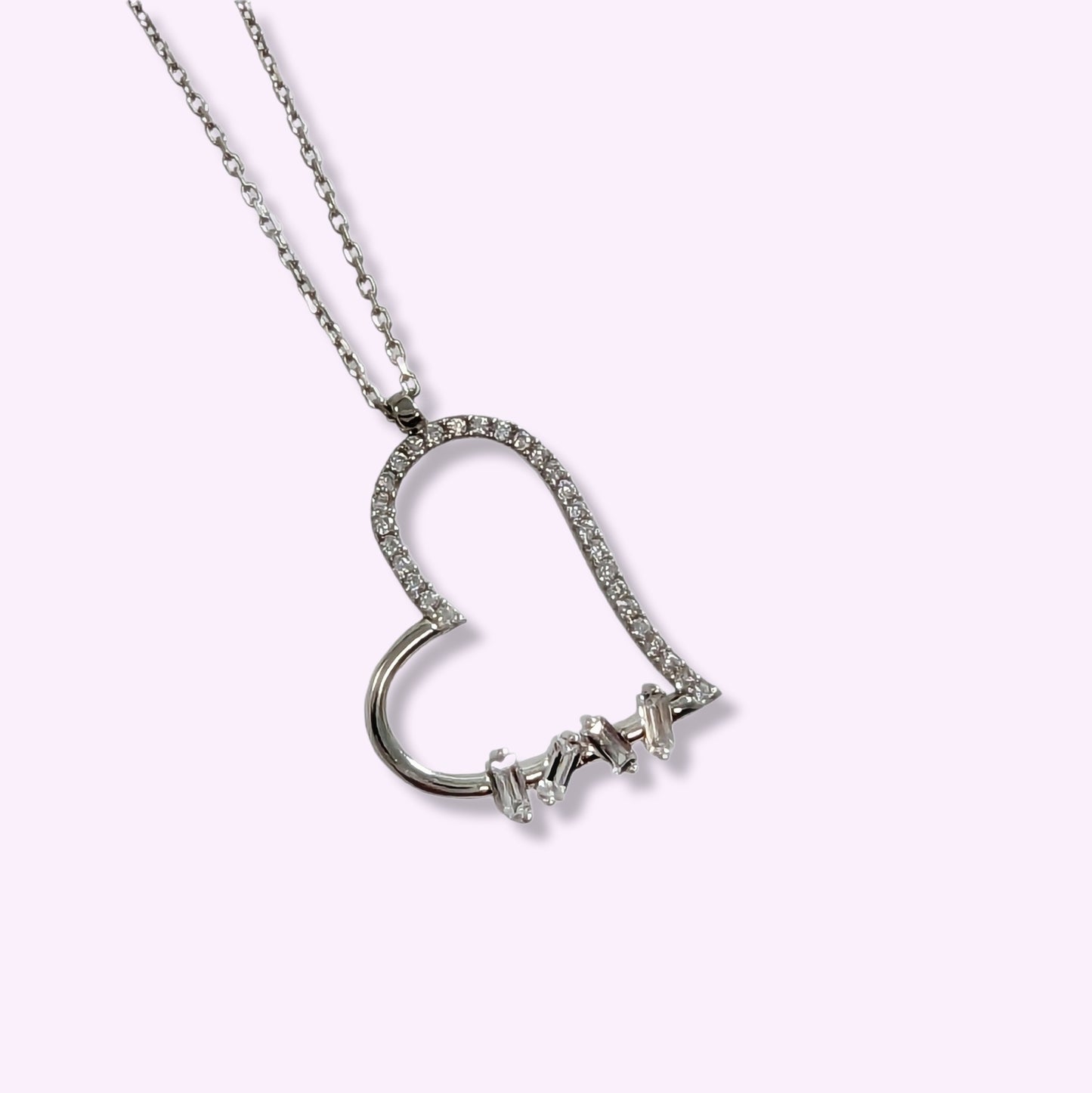 925 Sterling Silver Women's Necklace With Cubic Zirconia Crystals