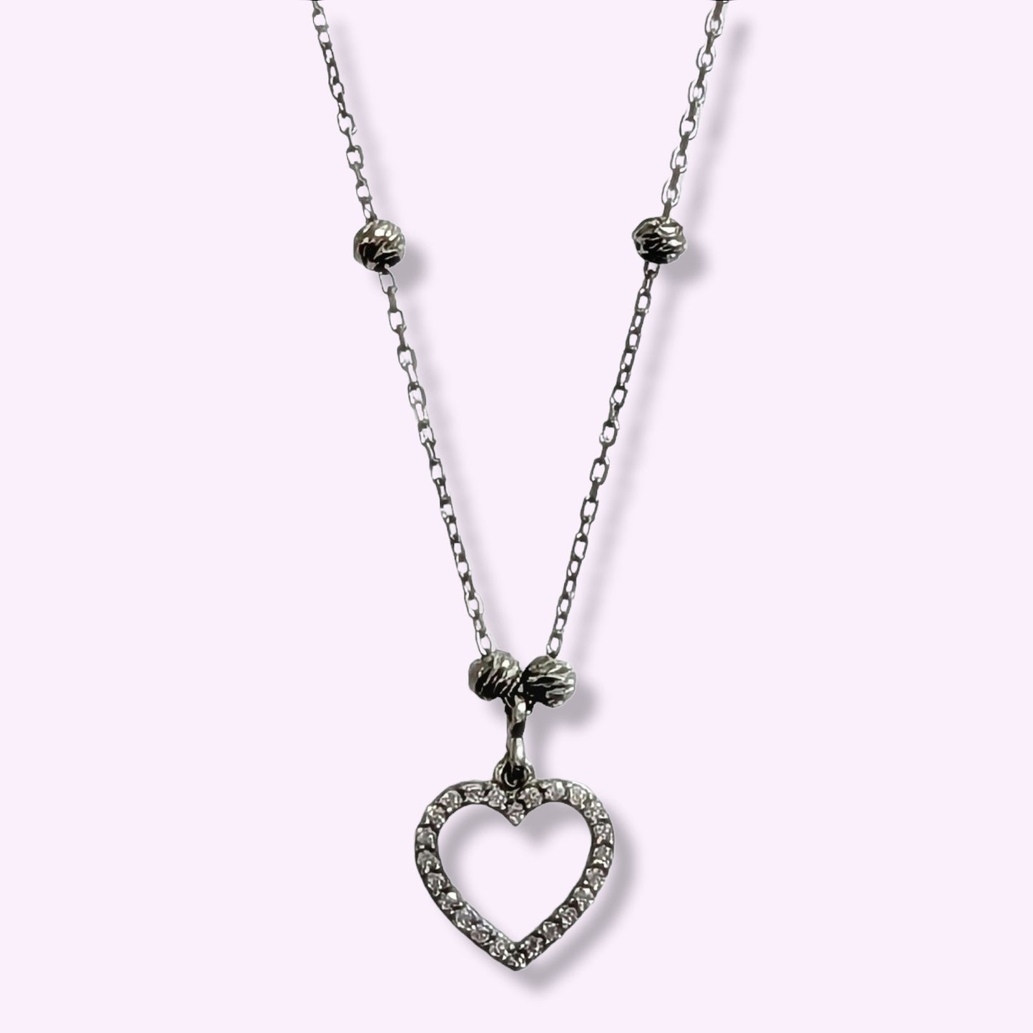 925 Sterling Silver Women's Necklace With Cubic Zirconia Crystals