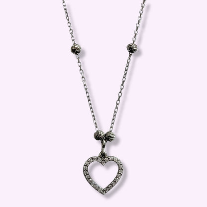 925 Sterling Silver Women's Necklace With Cubic Zirconia Crystals