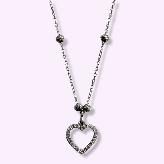 925 Sterling Silver Women's Necklace With Cubic Zirconia Crystals