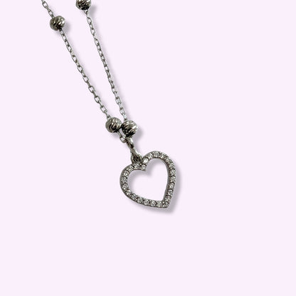 925 Sterling Silver Women's Necklace With Cubic Zirconia Crystals