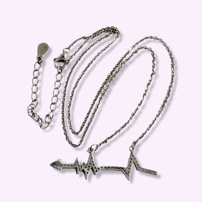 925 Sterling Silver Women's Necklace With Cubic Zirconia Crystals