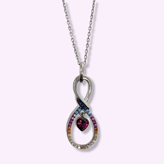 925 Sterling Silver Women's Necklace With Cubic Zirconia Crystals