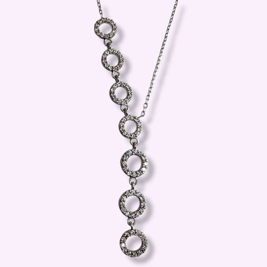 925 Sterling Silver Women's Necklace With Cubic Zirconia Crystals