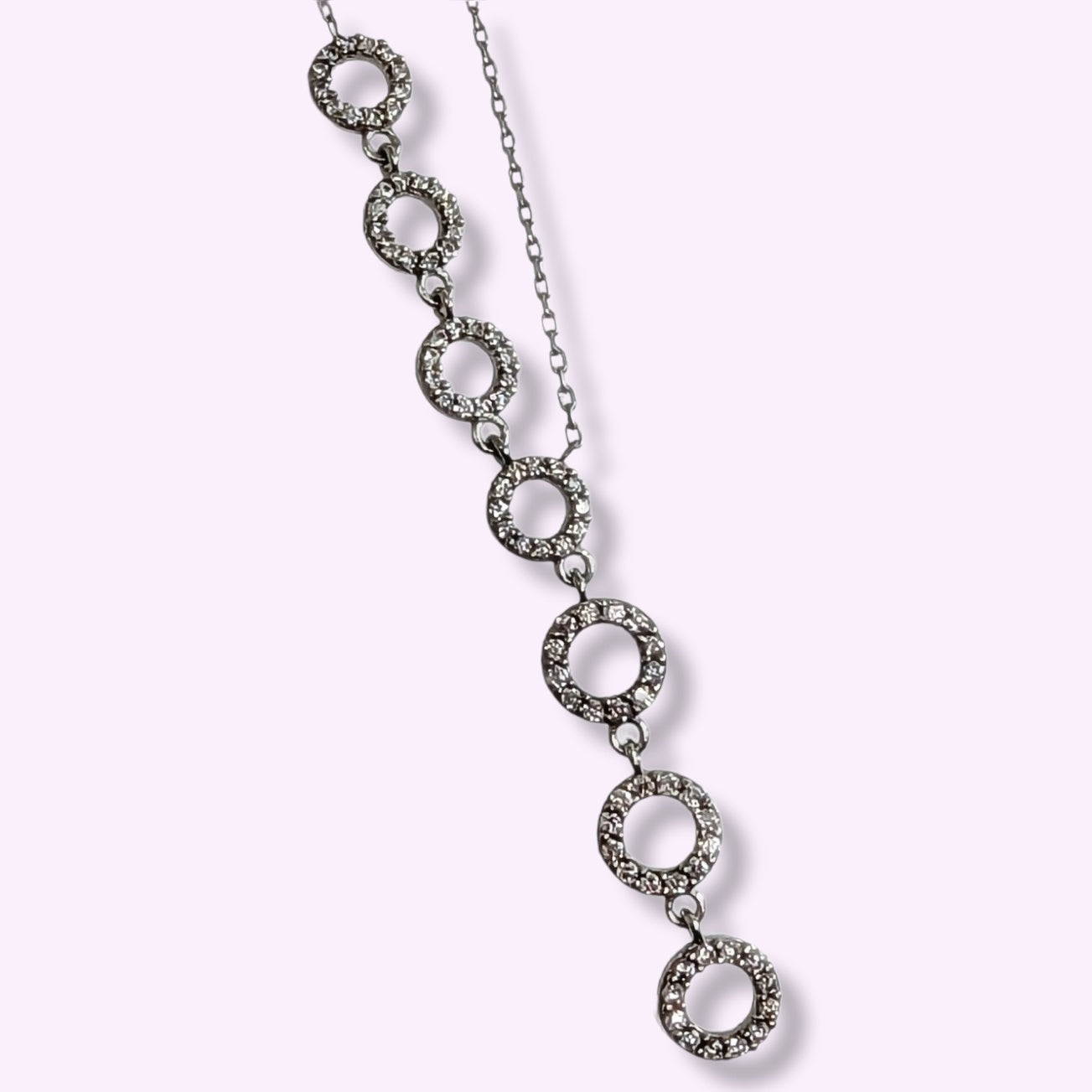 925 Sterling Silver Women's Necklace With Cubic Zirconia Crystals