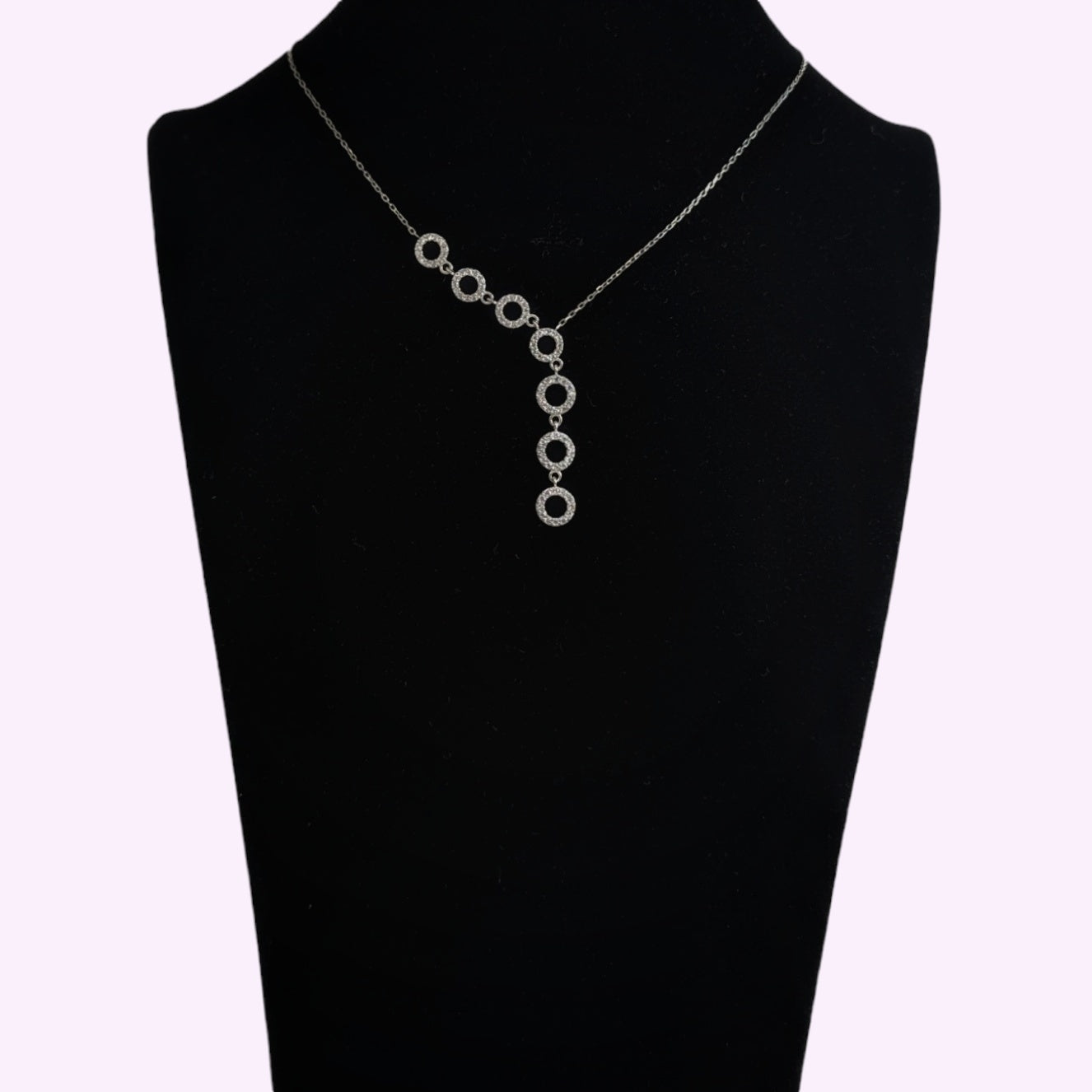 925 Sterling Silver Women's Necklace With Cubic Zirconia Crystals