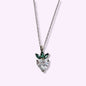 925 Sterling Silver Women's Necklace With Cubic Zirconia Crystals *Strawberry & Heart Necklace
