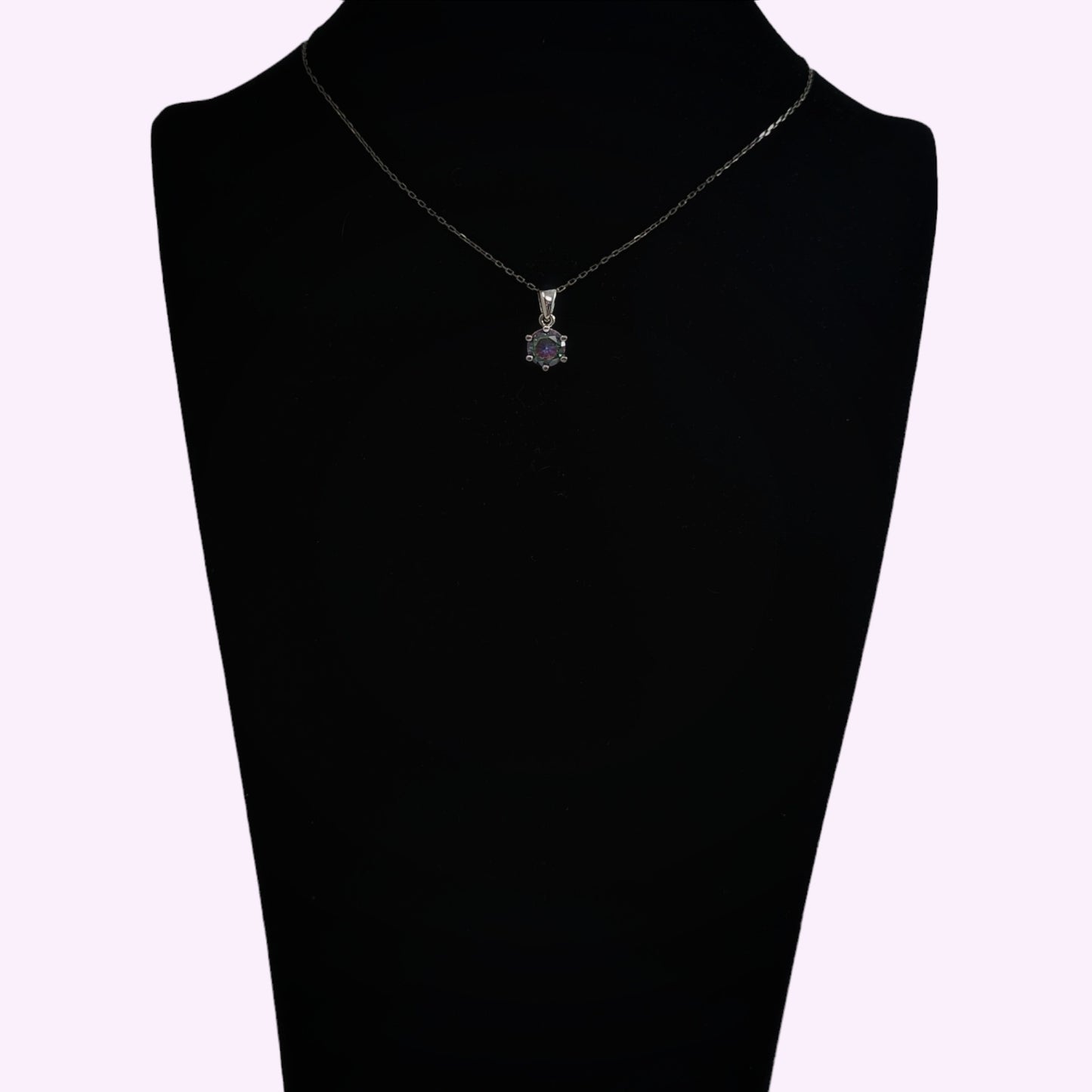 925 Sterling Silver Women's Necklace With Mystic Topaz