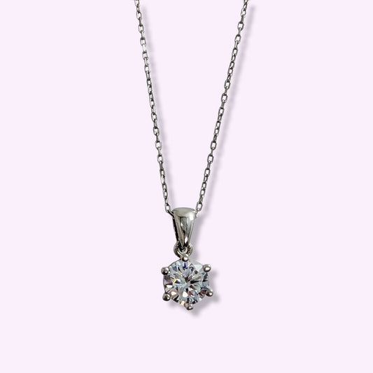 925 Sterling Silver Women's Necklace With Cubic Zirconia Crystal