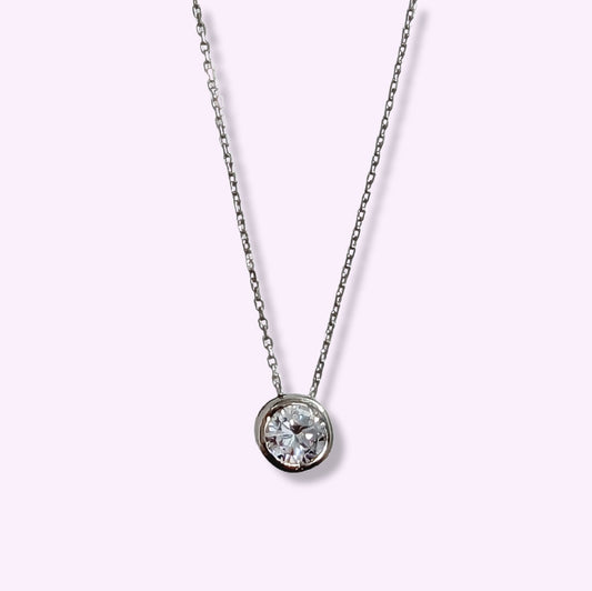 925 Sterling Silver Women's Necklace With Cubic Zirconia Crystal