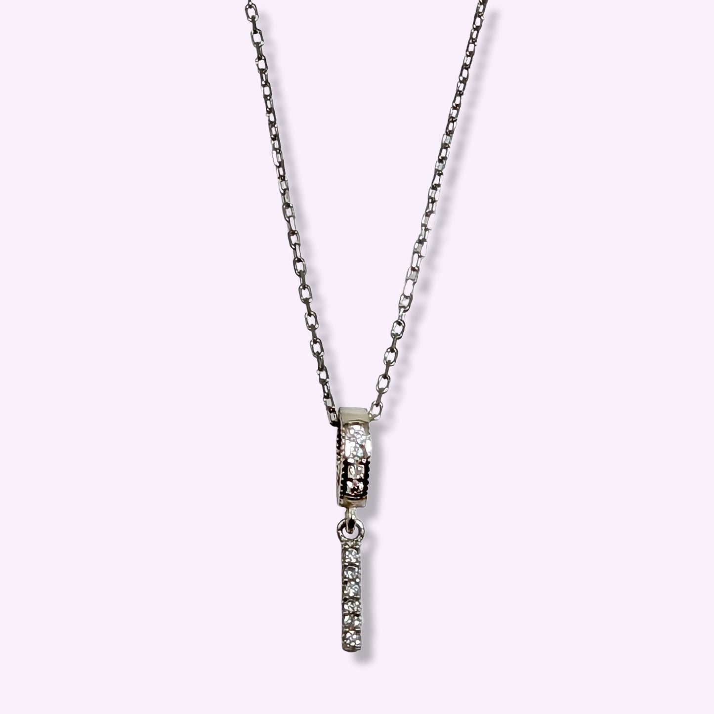 925 Sterling Silver Women's Necklace With Cubic Zirconia Crystals