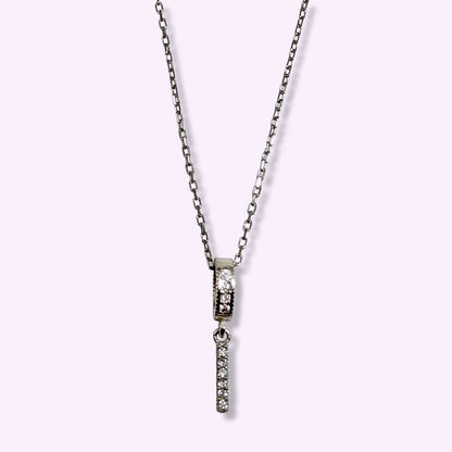 925 Sterling Silver Women's Necklace With Cubic Zirconia Crystals