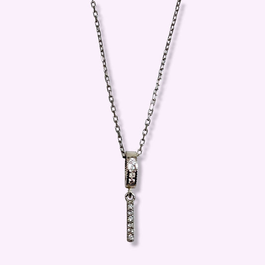 925 Sterling Silver Women's Necklace With Cubic Zirconia Crystals