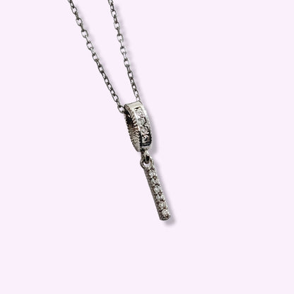 925 Sterling Silver Women's Necklace With Cubic Zirconia Crystals