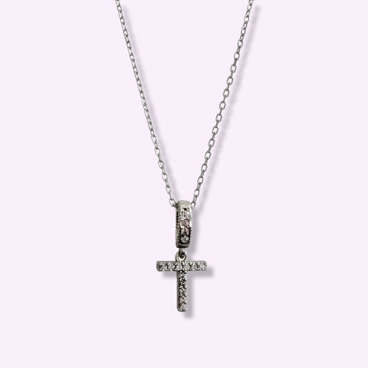 925 Sterling Silver Women's Necklace With Cubic Zirconia Crystals